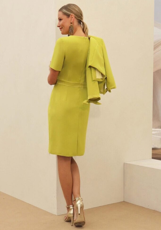 251-033-01 : 251-032-01 dos Linea Raffaelli ensemble de soirée robe droite veste courte ensemble de cocktail mère des mariés magasin de robes de soirée Paris