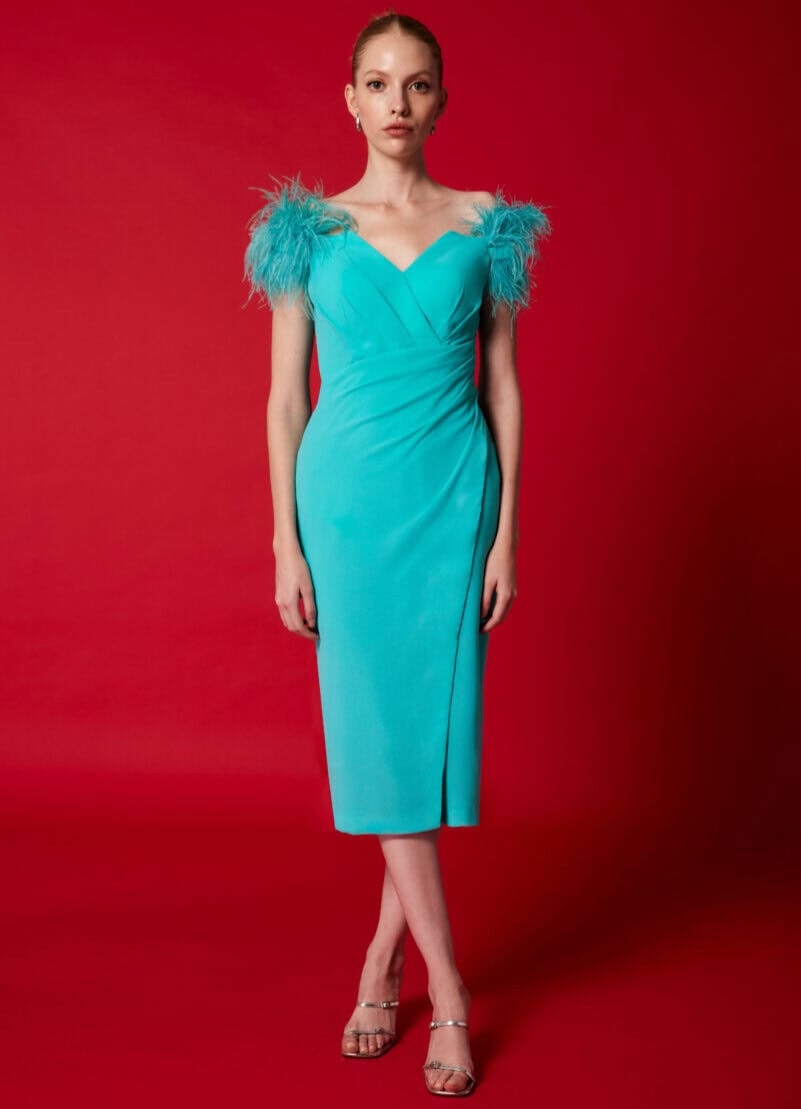 51635 face Carla Ruiz robe de cocktail courte drapé bustier coeur robe maman des mariés magasin de robes de soirée Paris