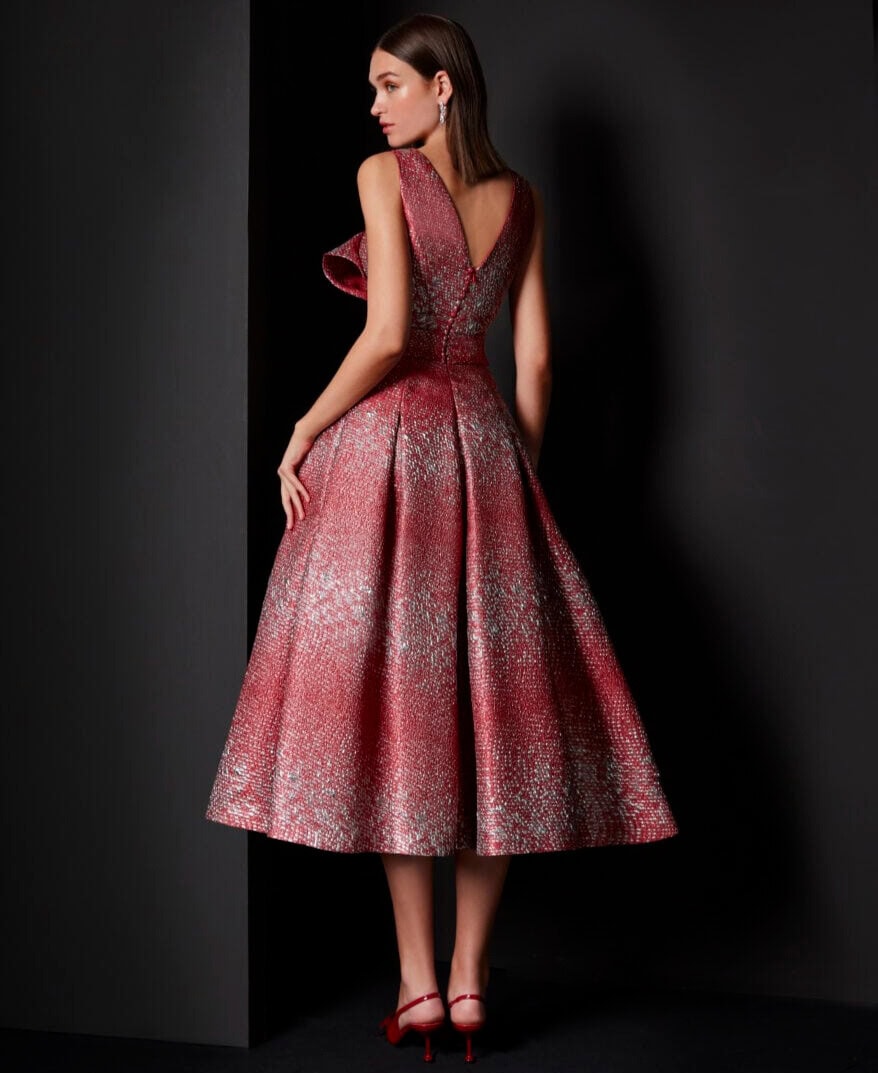 MG3629 dos Manu Garcia robe de soirée midi pour mère des mariées magasin de robes de soirée Paris