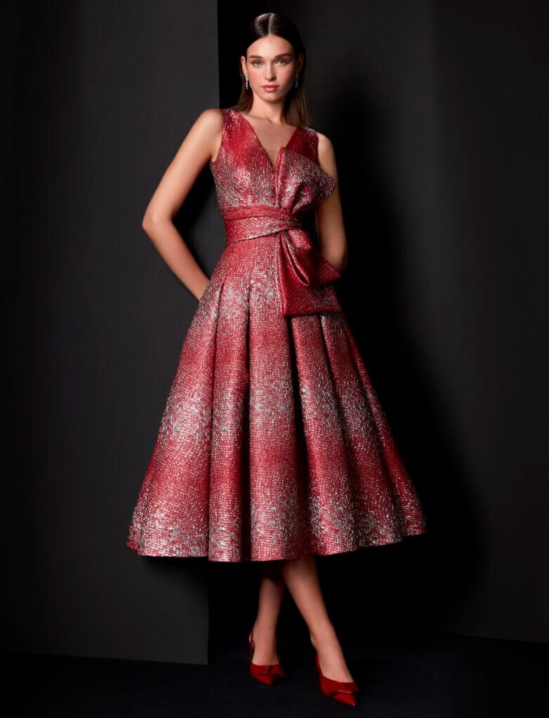 MG3629 face Manu Garcia robe de soirée midi pour mère des mariées magasin de robes de soirée Paris