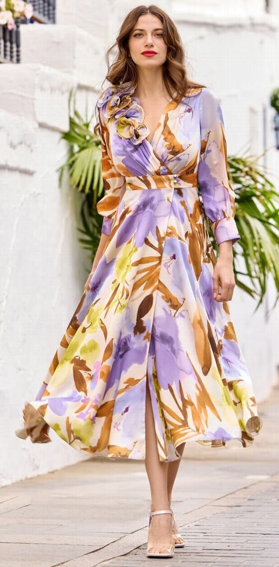 1250090 face Sonia Pena robe pour mariage mi longue fluide robe mère des mariés magasin de robes de soirée Paris