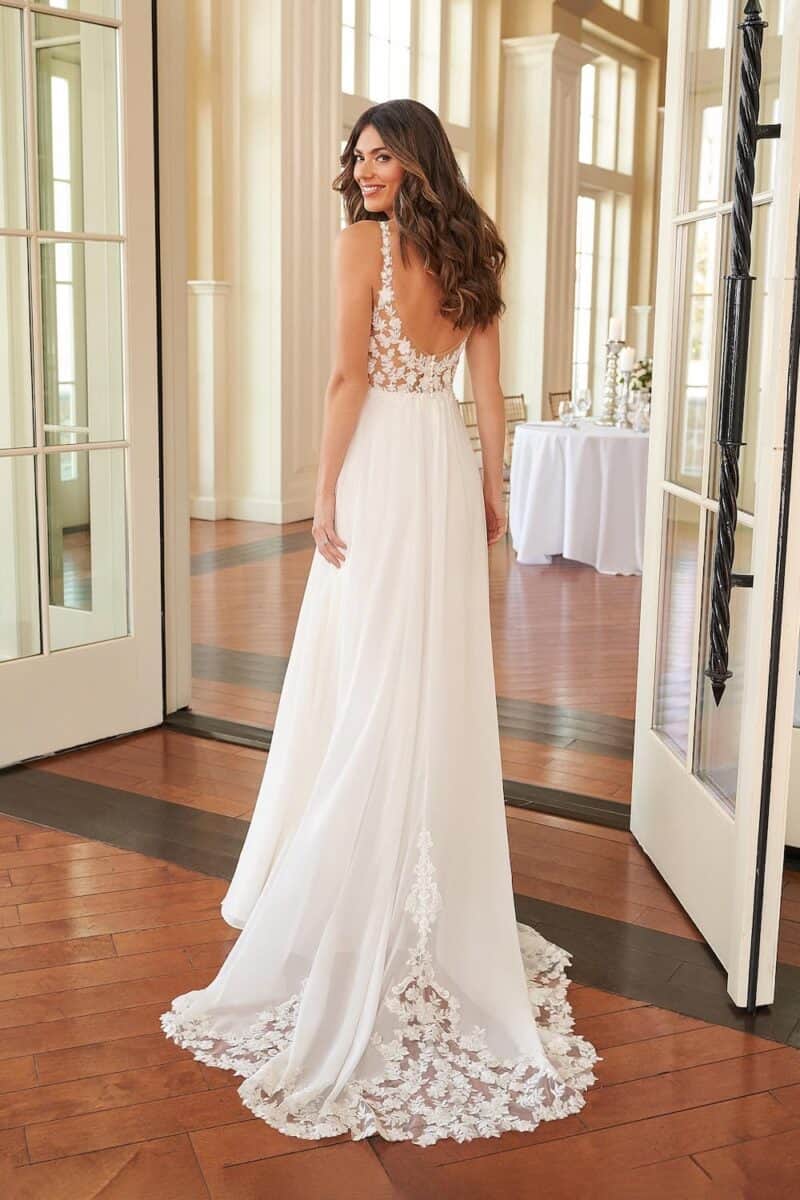 44309 dos Justin Alexander Sincerity robe de mariée fluide dos transparence de dentelle boutique Nogent sur Marne