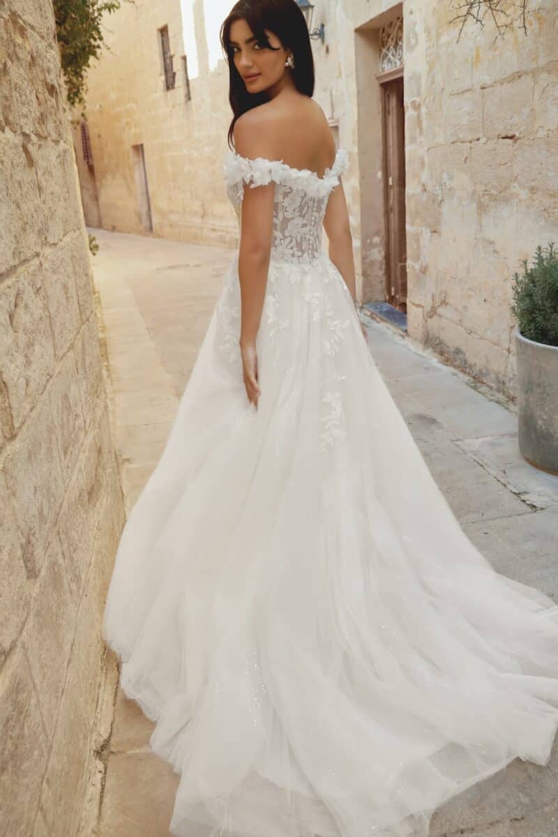 44500 dos Justin Alexander sincerity robe de mariée princesse en dentelle et tulle boutique de Nogent sur Marne