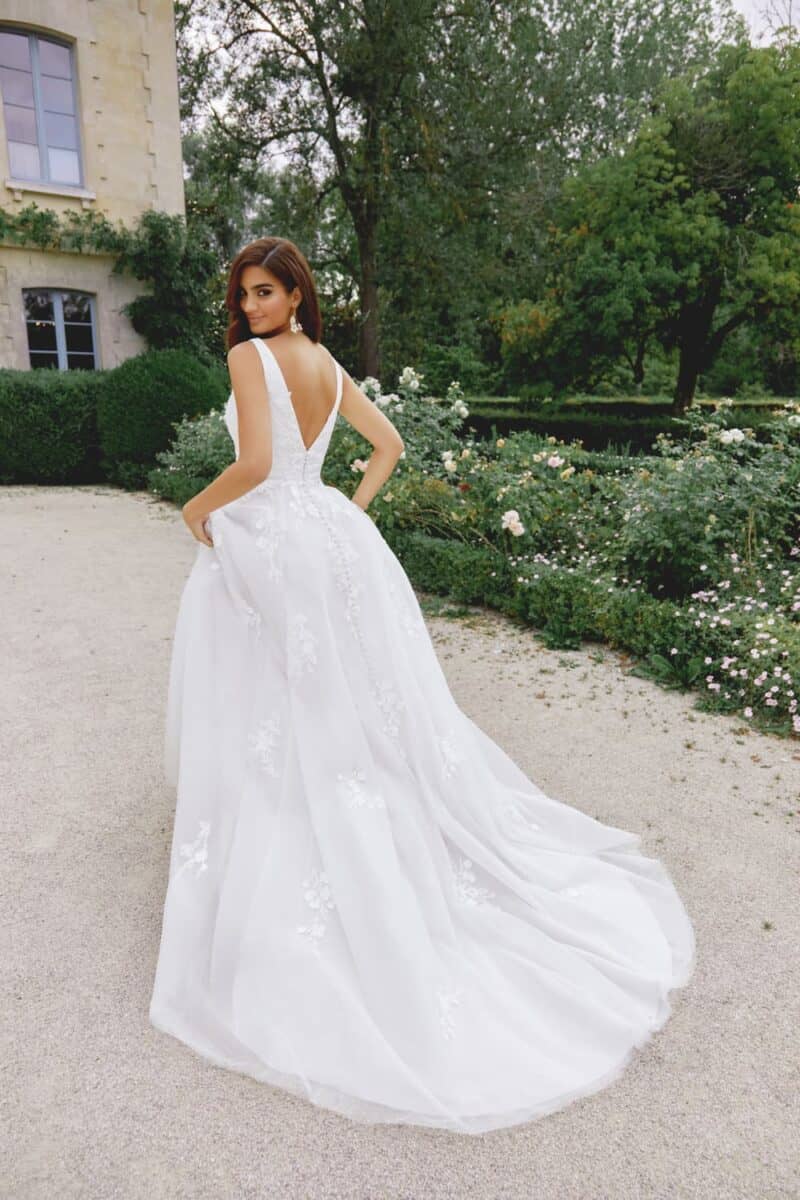 44525 dos Justin Alexander Sincerity robe de mariée A-line trapèze tulle et dentelle boutique Nogent que Marne