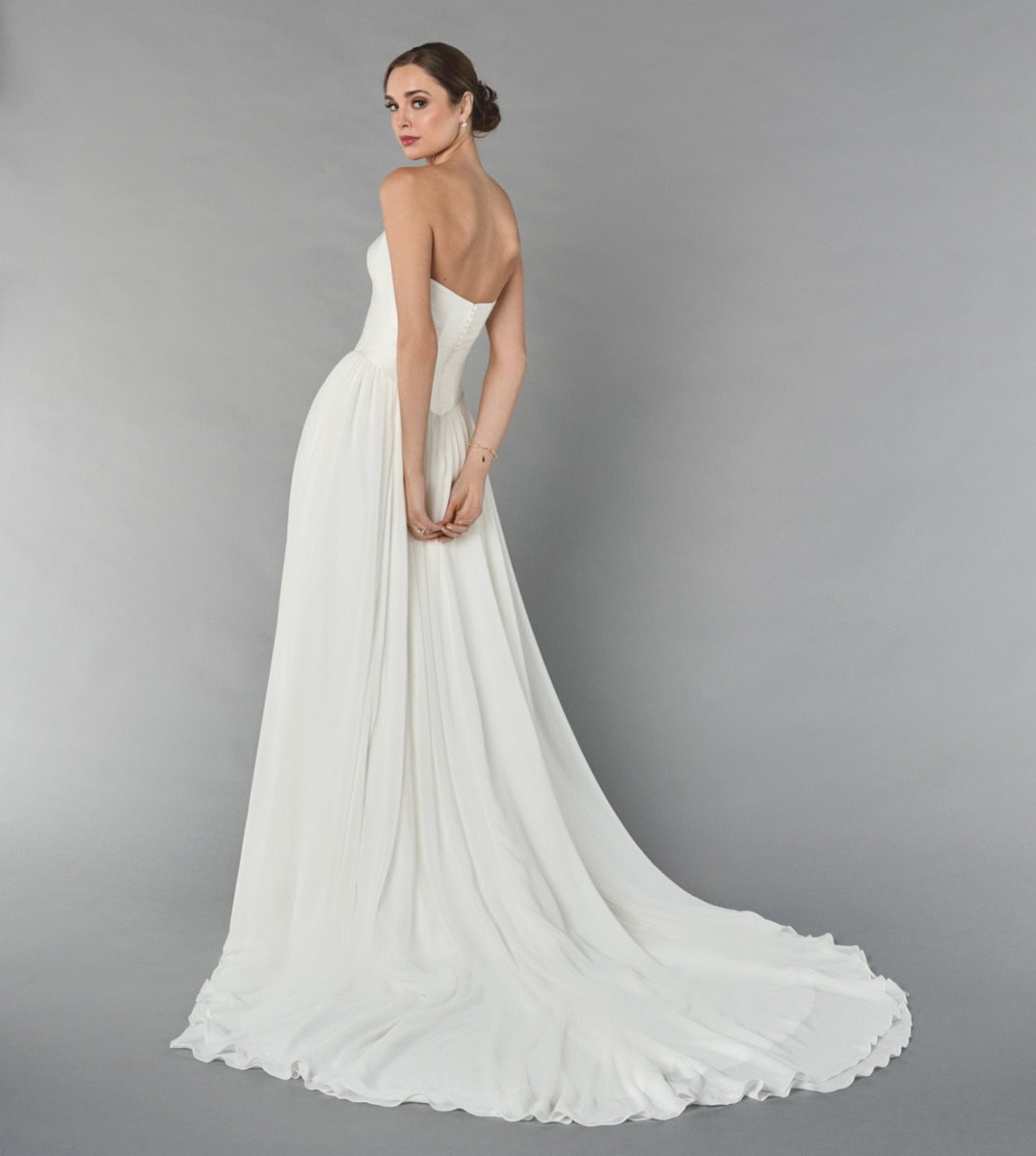 55260 dos Justin Alexander robe de mariée bustier fluide traîne magasin de robes de mariée
