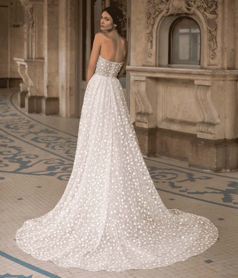 Hopkins-dos-Pronovias-robe-de-mariee-bustier-corset-dentelle-florale-traine-boutique-de-robes-de-mariee-Paris