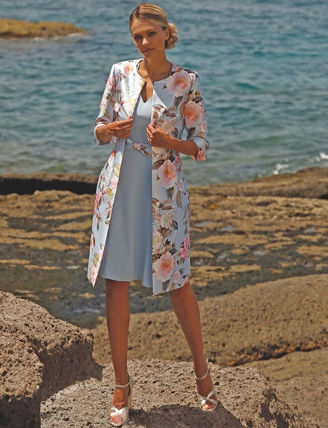 21-264-02:221-265-02 face Linéa Raffaelli ensemble robe manteau maman des mariés magasin de robes de soirée Paris