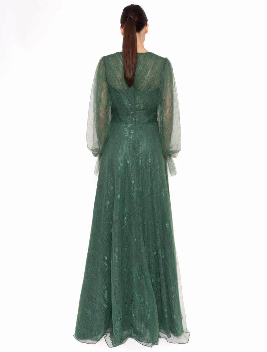 52735 dos Carla Ruiz robe de soirée longue dentelle tulle robe mère des mariés magasin de robes de soirée Paris