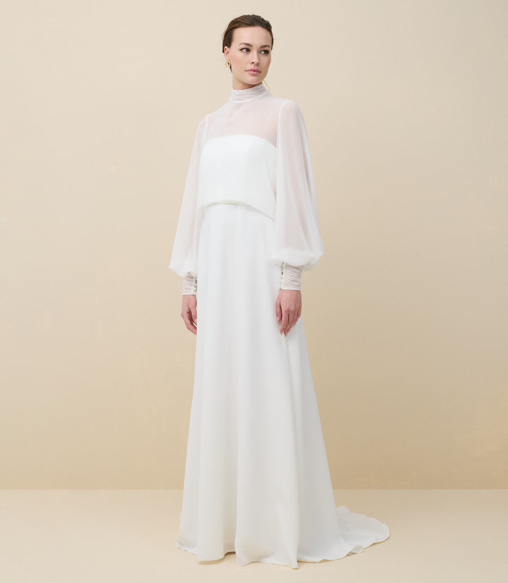 Purity + Pablo Rembo robe de mariée fluide mousseline top mousseline fluide traîne boutique de robes de mariée Paris