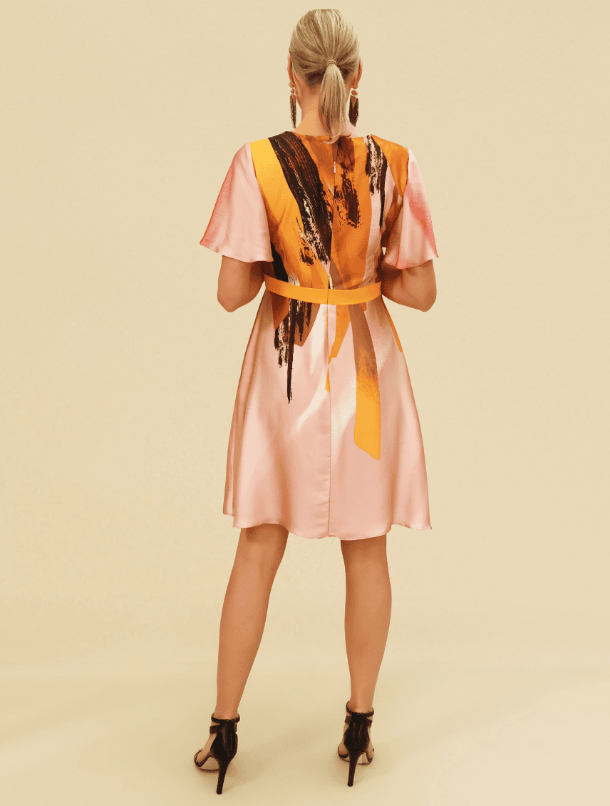 251-041-01-251-042-01 dos Linéa Raffaelli ensemble robe évasée fluide bolero magasin de robe de soirée Paris