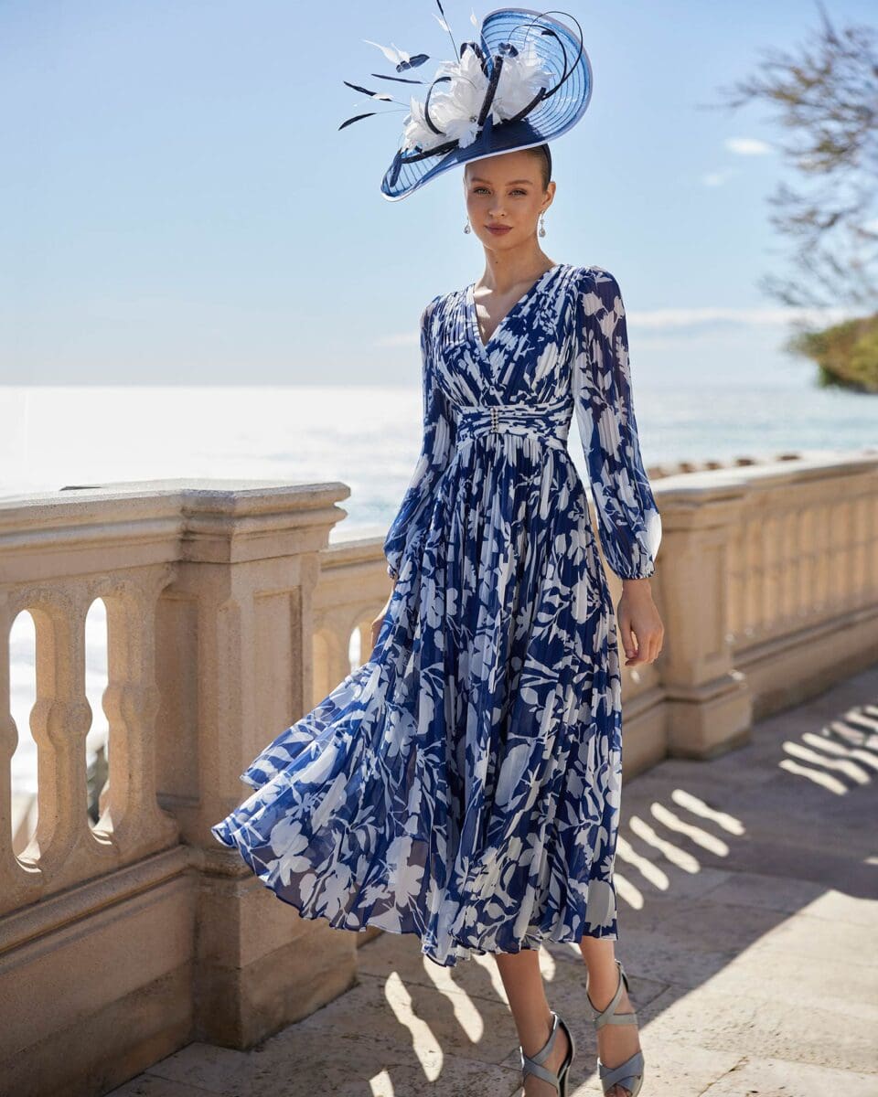 9G1D4 face Couture Club robe de soirée mi longue top cache coeur drapé manches ballon longue ceinture large jupe mi longue froncée boutique de robes de soirée Paris