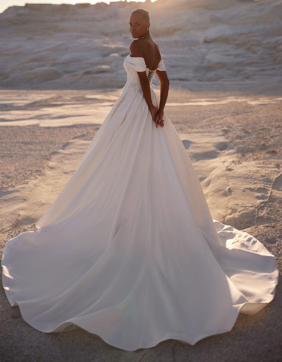 Chabli dos Eva Lendel robe de mariée princesse mikado dos laçage traîne