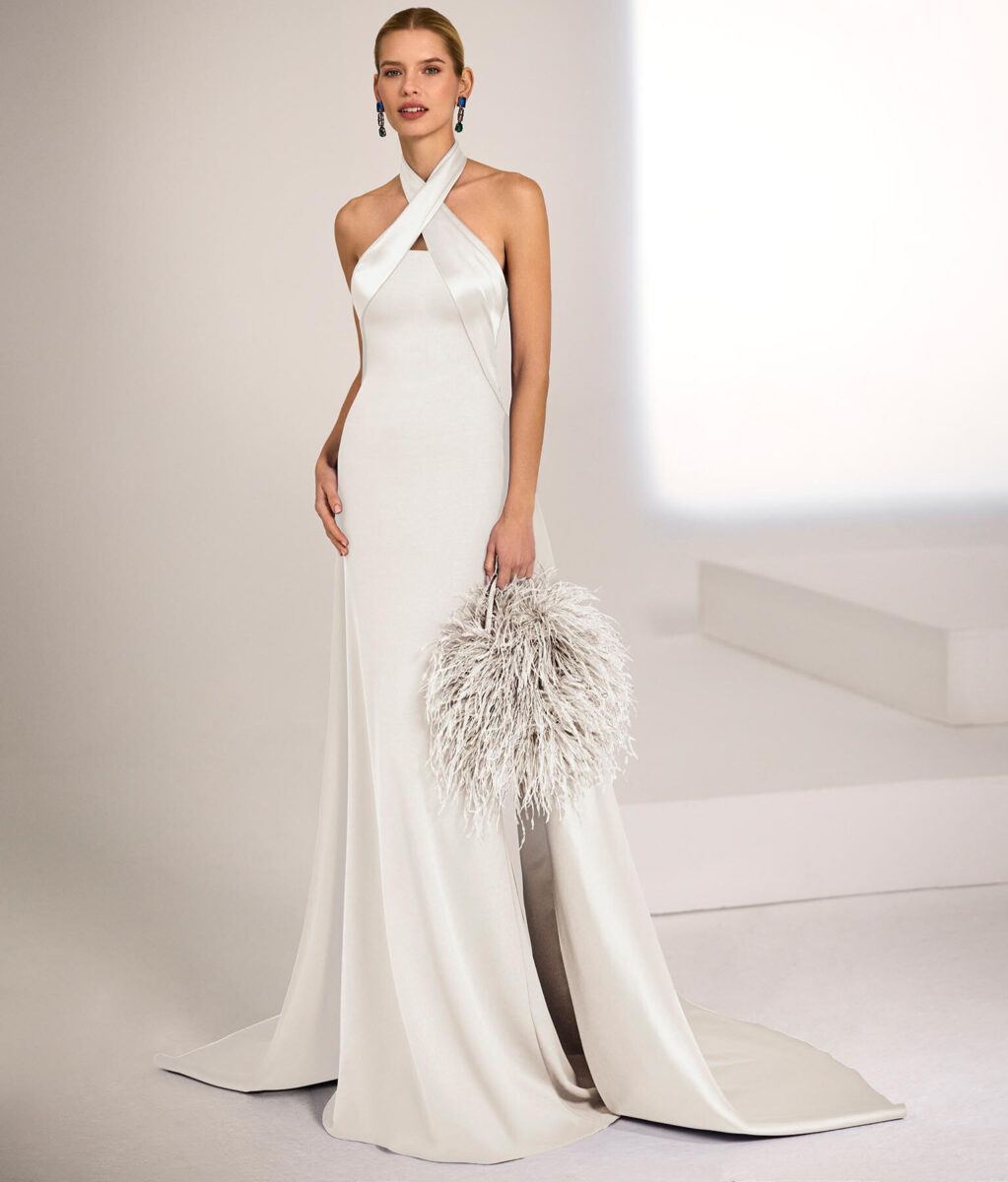 1J234 face Marfil robe de soirée sirène évasée bustier encolure américaine jupe fendue traîne magasin de robes de soirée