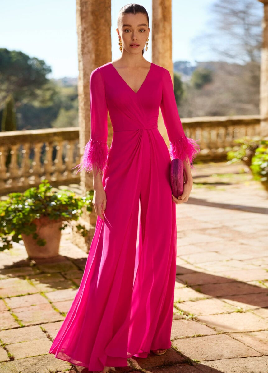 1J48 face ensemble top pantalon fluide ensemble mère des mariés magasin de robes de soirée Paris