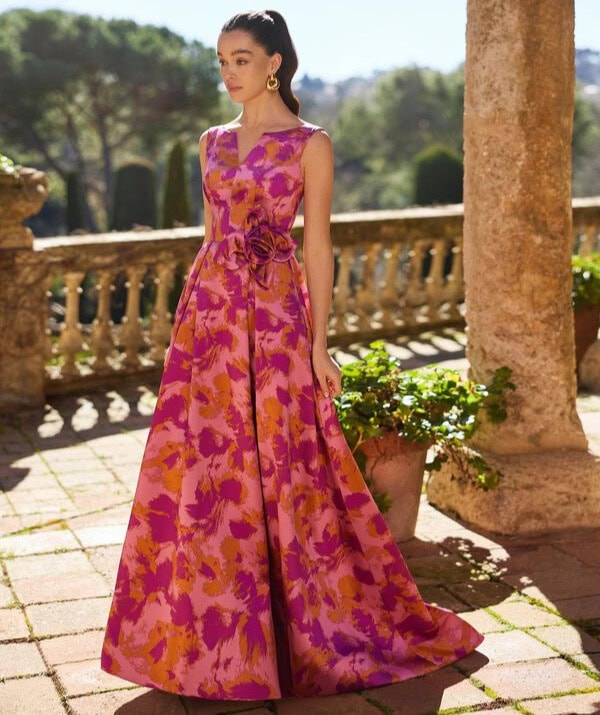 1J98 face Marfil robe de soirée longue motif robe maman des mariés magasin de robes de soirée Paris