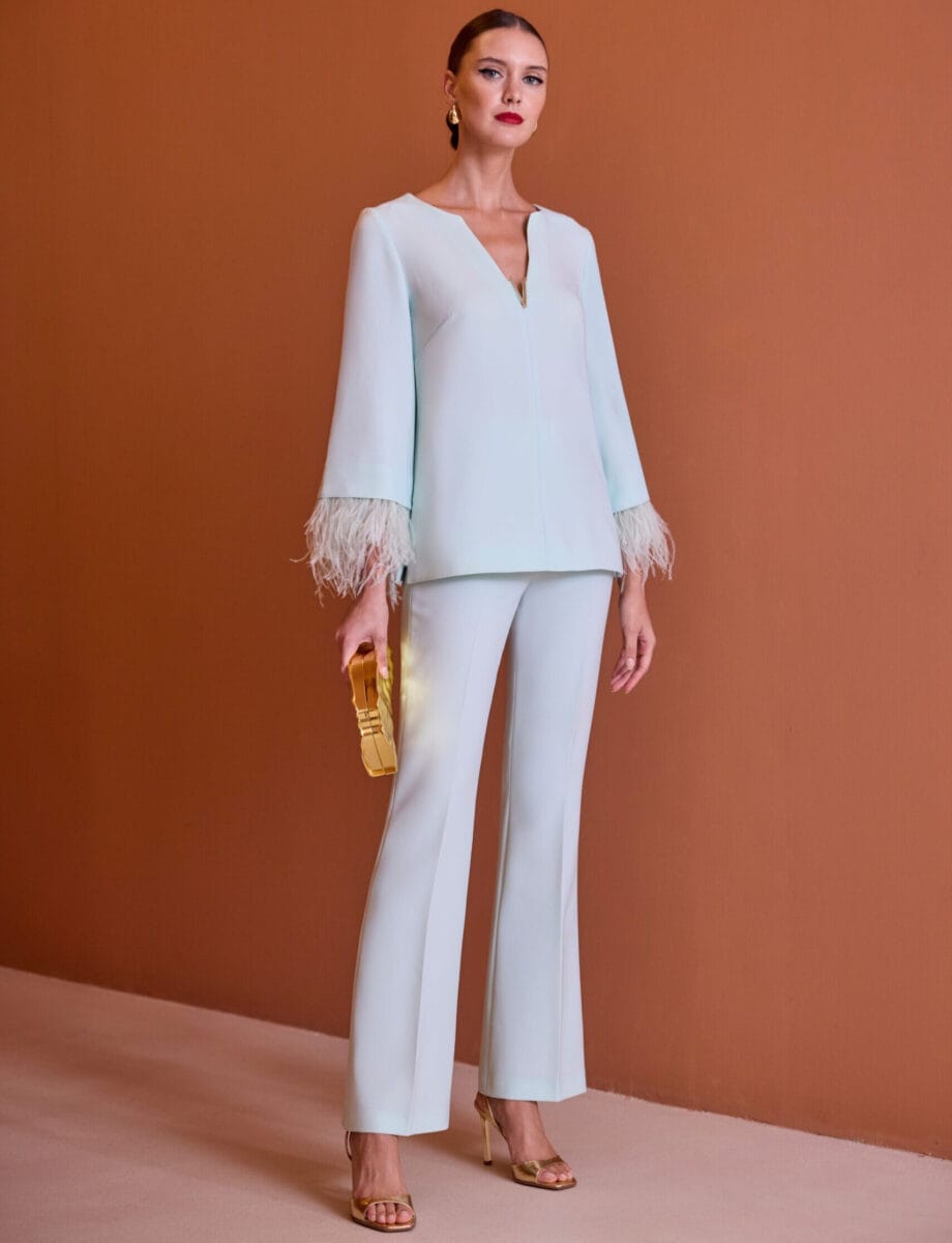 52552 tailleur veste pantalon de mariage invitées tenue de cocktail mères des mariés magasin de robes de soirée Paris