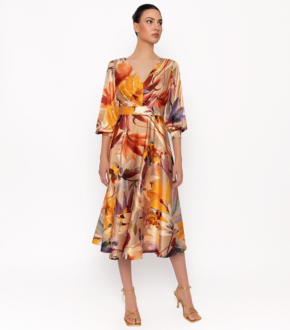 1013 face Moncho Heredia robe de cocktail fluide mi longue robe mère des mariée magasin de robes de soirée Paris