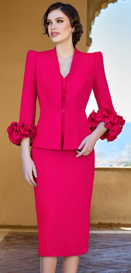 1260045 face Sonia Pena ensemble cocktail robe et veste maman des mariés magasin de robes de soirée Paris