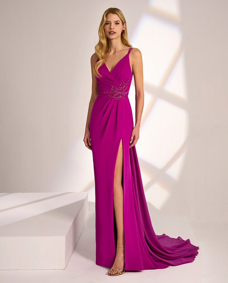 1J25 face Marfil robe de soirée fluide maman des mariés magasin de robes de soirée Annecy