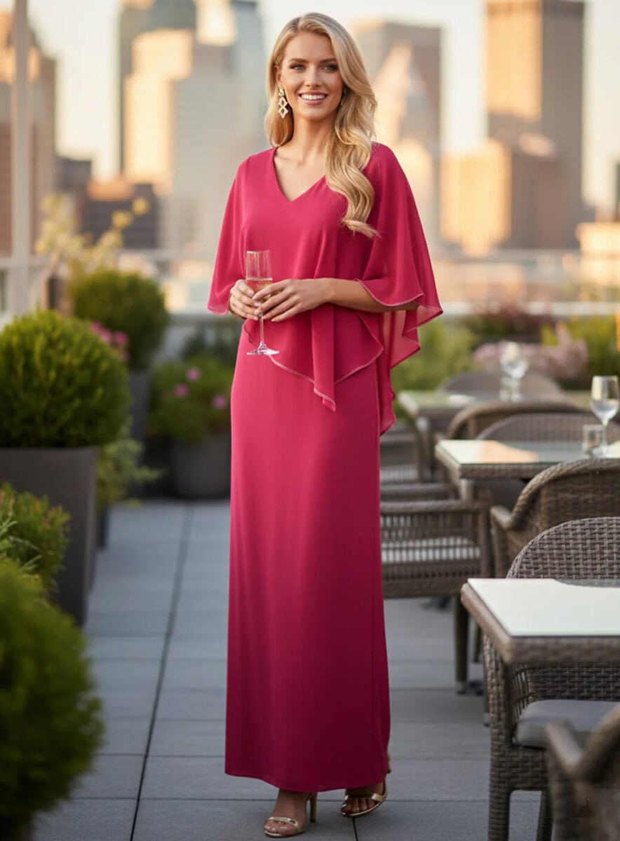 221385 face Joseph Ribkoff robe de soirée longue mousseline robe mère des mariés magasin de robes de soirée Annecy