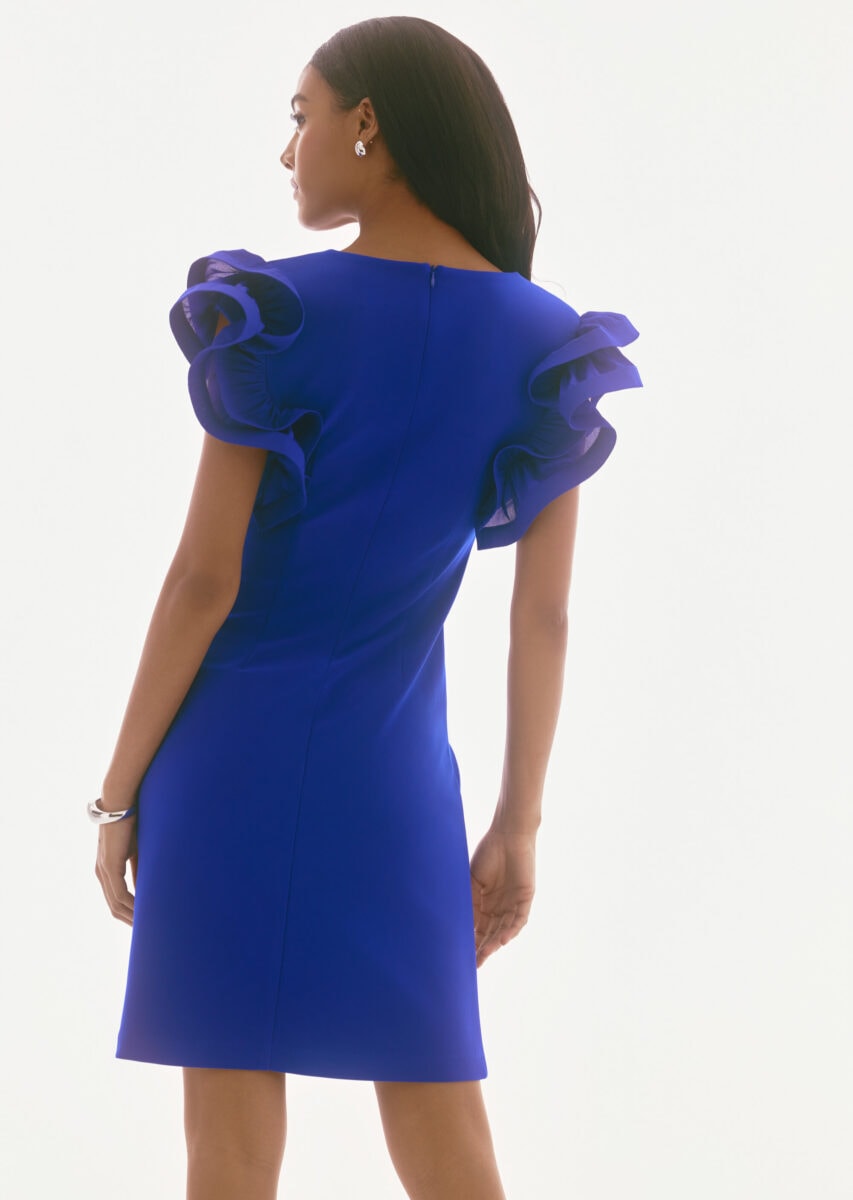 2611733 dos Joseph Ribkoff robe de soirée courte manches volants robe mère des mariés magasin de robes de soirée Annecy