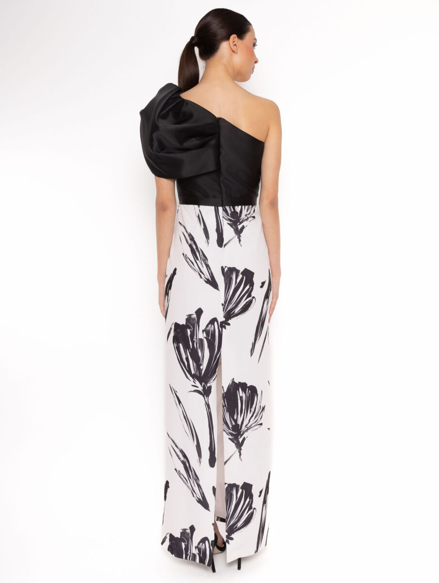 52669 dos Carla Ruiz ensemble de soirée jupe droite longue top asymétrique ensemble mère des mariés magasin de robes de soirée Paris