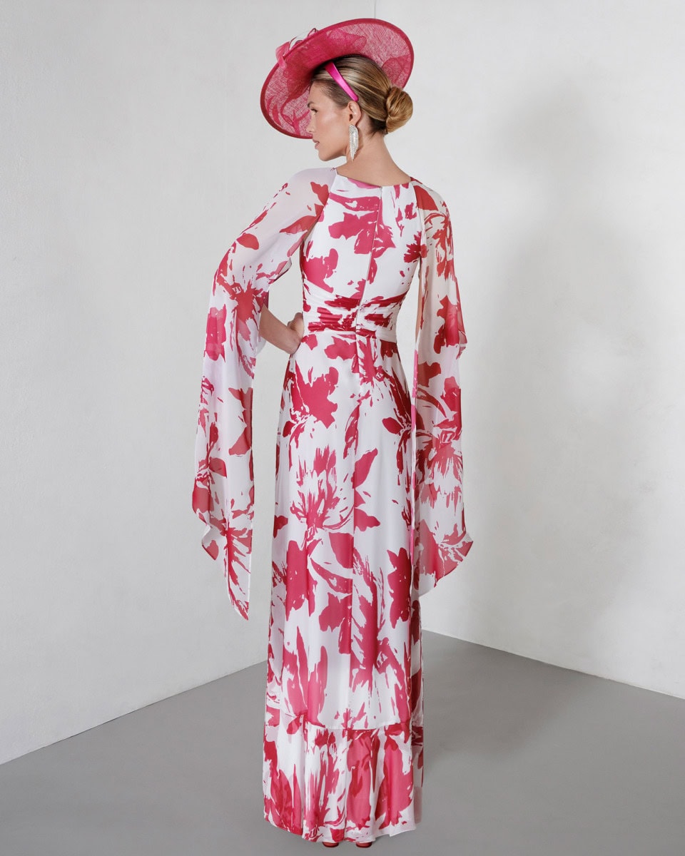 9GC8 dos Couture Club robe de soirée longueur asymétrique drapé taille manches pans robe maman des mariés magasin de robes de soirée Paris