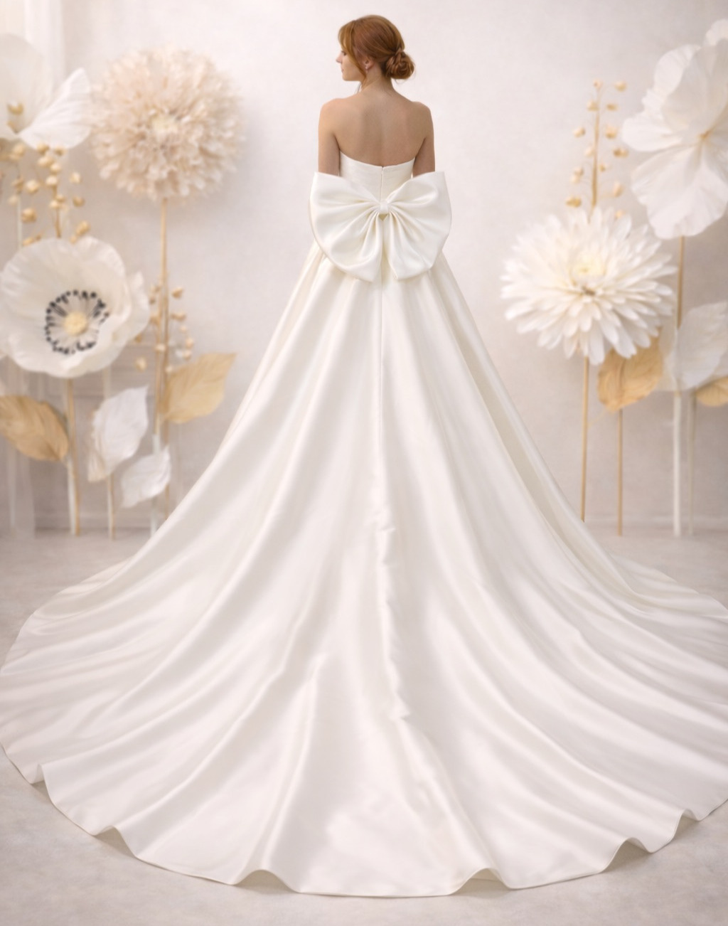 Alpina dos Atelier Novia robe de mariée princesse mikado bistier coeur drapé traîne manches amovibles magasin de robes de mariée Annecy